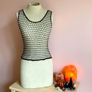 VINTAGE Beaded Mesh Tank Top